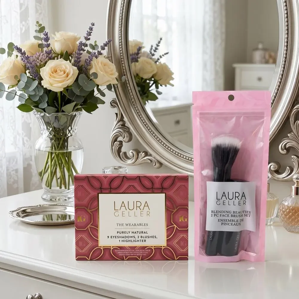 Laura Geller Wearables Palette & 2 Piece Brush Set Gift Bundle